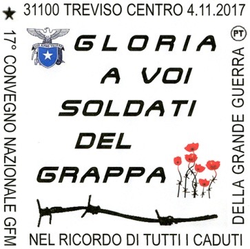 annullo commemorativo dedicato ai caduti della grande guerra